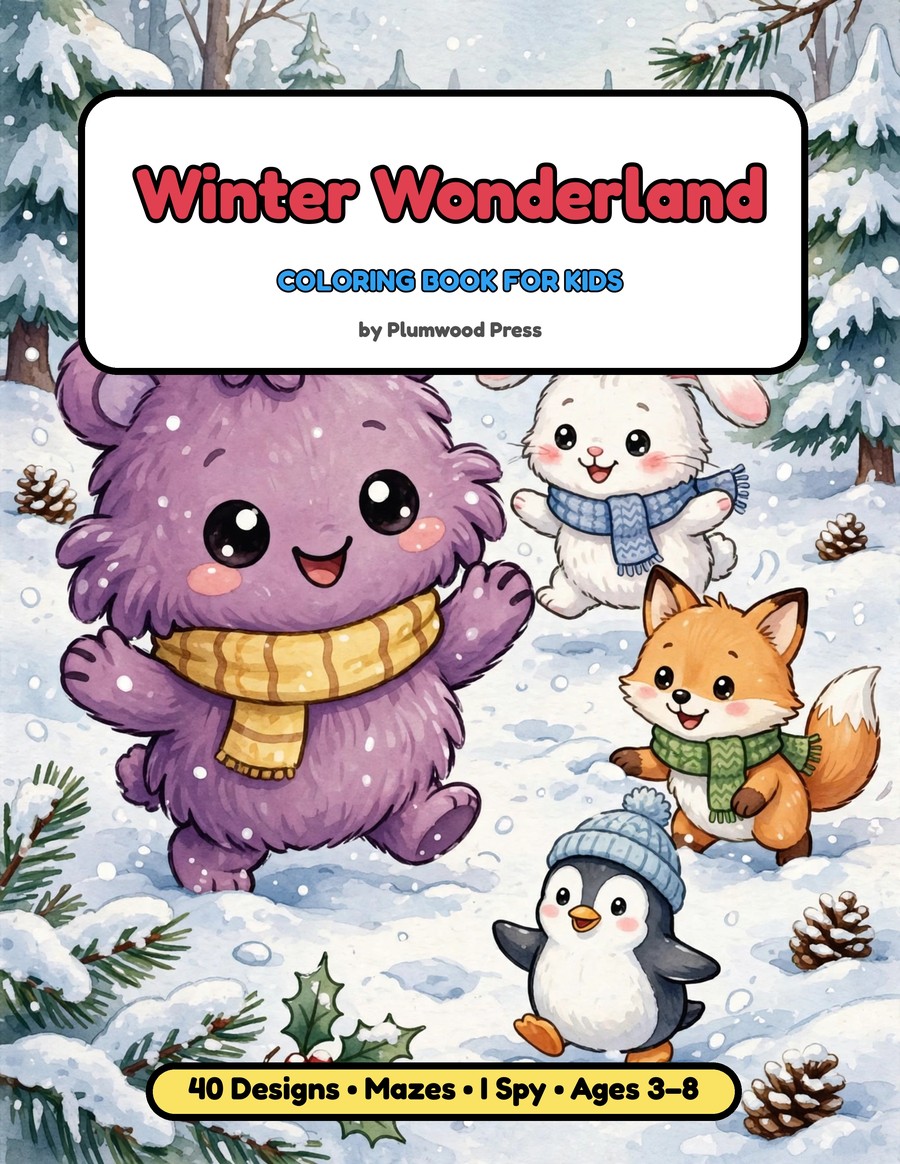 Winter Wonderland Coloring Book for Kids cover