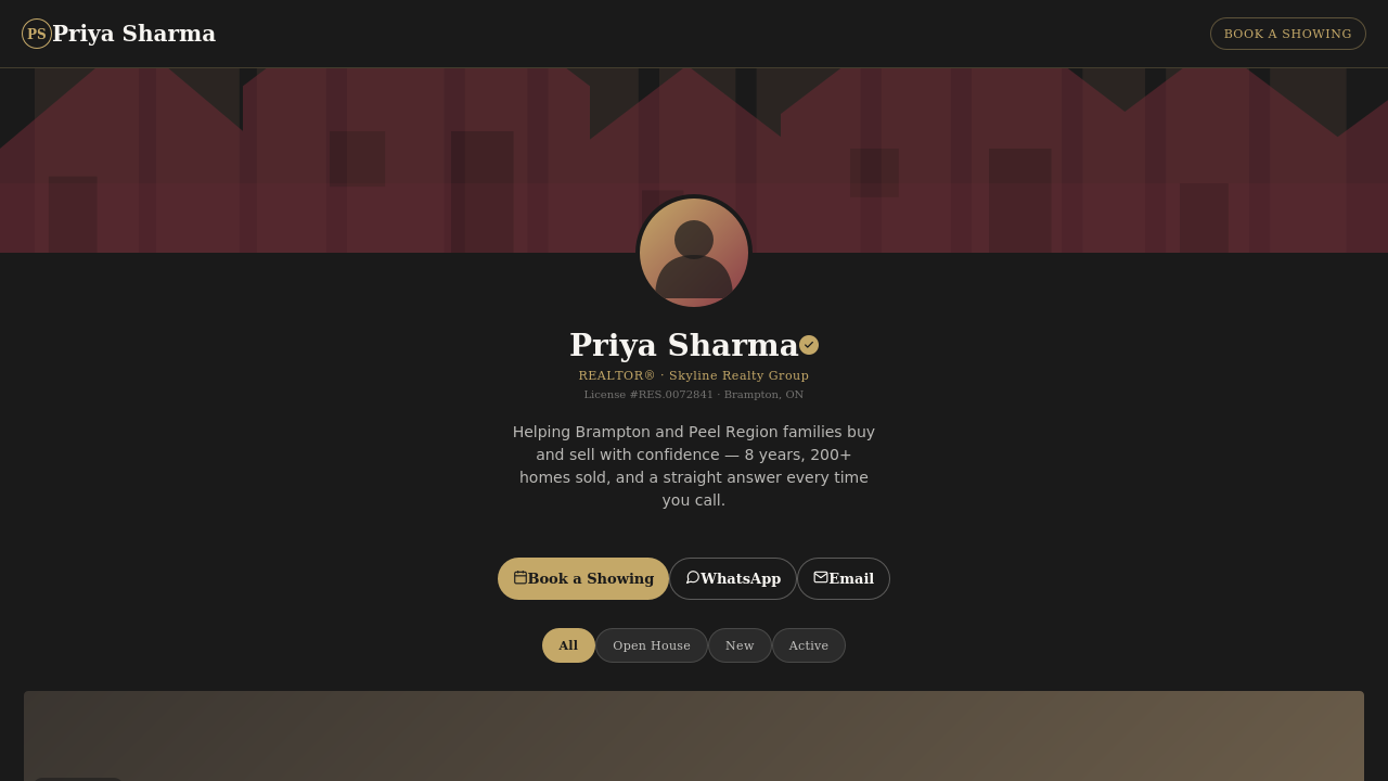 Priya Sharma realtor profile site