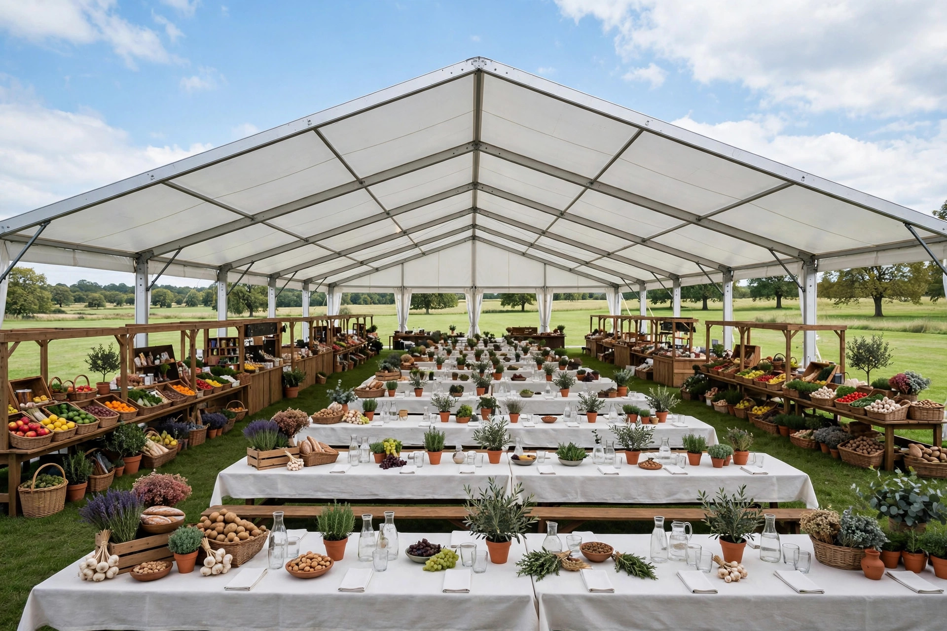 40 by 80 clear-span festival tent
